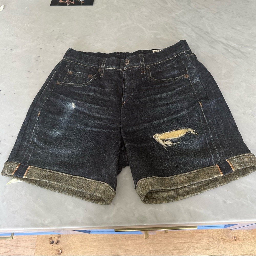 RAG & BONE Aoyama wash printed Terry cloth boyfriend shorts S NEW